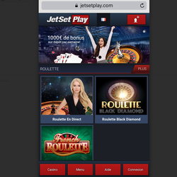 Blackjack mobile live sur Jetsetplay