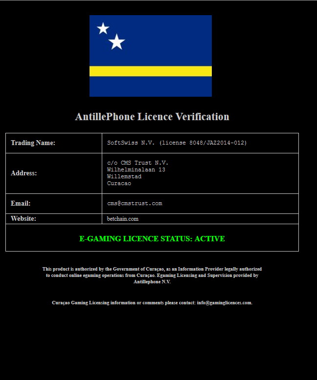 Gaming license