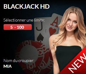 Live Blackjack HD en ligne sur Fairway Casino