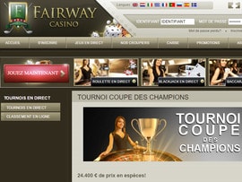 Tournoi live blackjack sur Fairway Casino