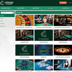 Roulette en live Cresus Casino de 3 logiciels avec croupiers en direct