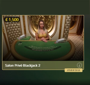 Blackjack Salon Privé : Innovation d'Evolution Gaming pour joueurs VIP