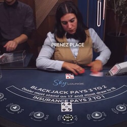 Promotion Dublinbet sur SkyLounge Blackjack, la table de blackjack en live d'Evolution