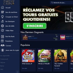 jeux de blackjack en ligne sur Paris VIP Casino