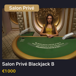 Croupière a une table Salon Prive Blackjack