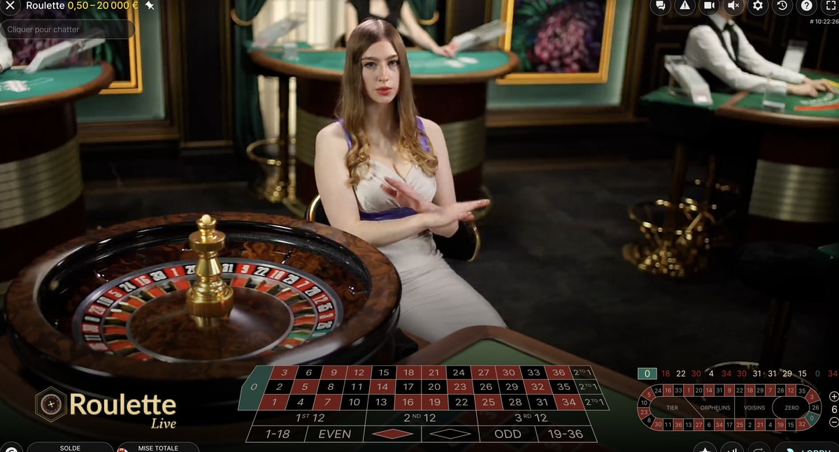 Roulette en ligne avec croupière en direct de studio