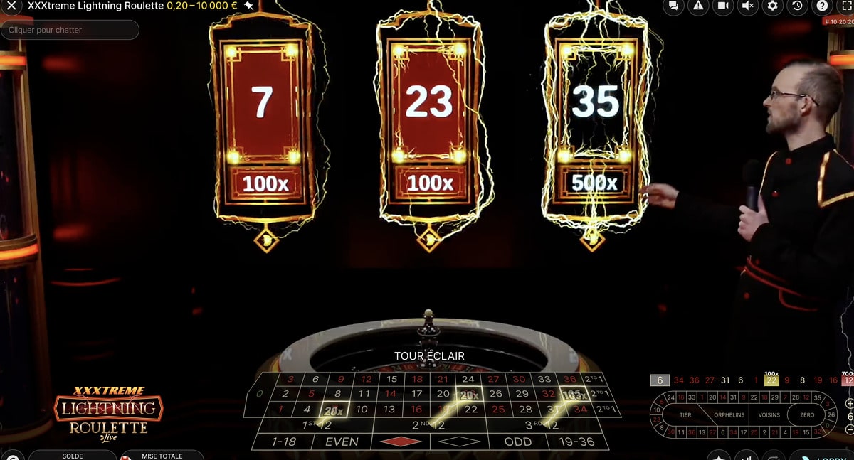 XXXtreme Lightning Roulette avec croupier en direct