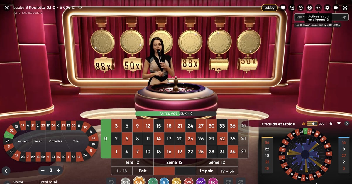 Jeu Lucky 6 Roulette de Pragmatic Play Live