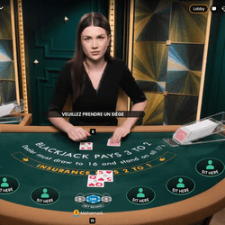 Blackjack Emerald avec croupier en direct